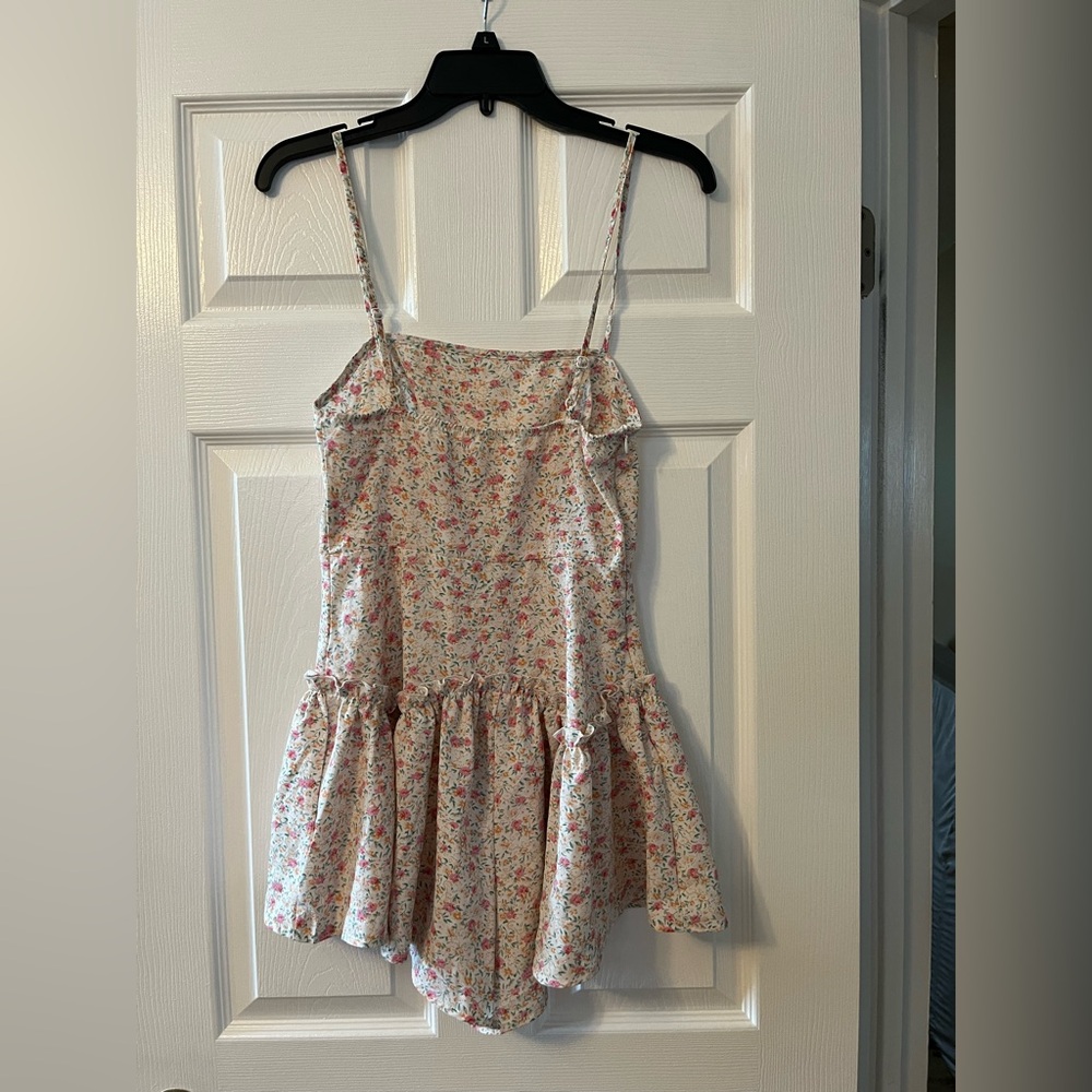 Floral Spaghetti Strap Dress/Skort - Picture 2 of 5